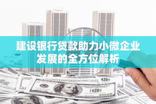 阿荣旗建设银行贷款助力小微企业发展的全方位解析